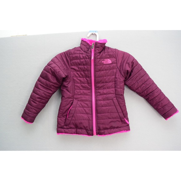 The North Face Reversible Purple Pink Moss Bud Jacket Girls XXS (5) Reversible - Picture 1 of 6
